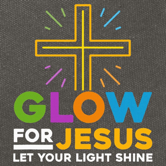 Glowfor Jesus Let Your Light Shine Faith Cross Christian Cotton Canvas Backpack