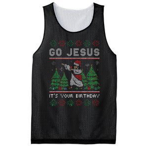 Go Jesus Love Christ Funny Ugly Christmas Jesus Mesh Reversible Basketball Jersey Tank