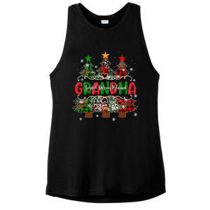 Grandma Joyful Merry Blessed Christmas Trees Buffalo Plaid Funny Gift Ladies PosiCharge Tri-Blend Wicking Tank