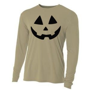 Giant Jack O Lantern Face Halloween Pumpkin Fun Cooling Performance Long Sleeve Crew