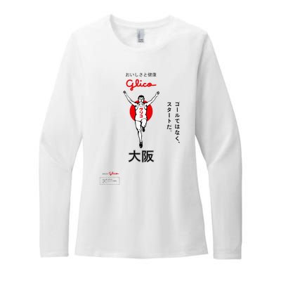 Glico Japanese Running Man Osaka Aesthetic Design Womens CVC Long Sleeve Shirt