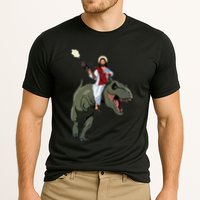 Gun Jesus Riding A Trex Dinosaur Funny Christian Dino Lover Cooling Performance Crew T-Shirt