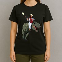 Gun Jesus Riding A Trex Dinosaur Funny Christian Dino Lover T-Shirt