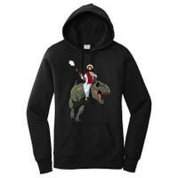 Gun Jesus Riding A Trex Dinosaur Funny Christian Dino Lover Women's Pullover Hoodie