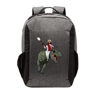 Gun Jesus Riding A Trex Dinosaur Funny Christian Dino Lover Vector Backpack