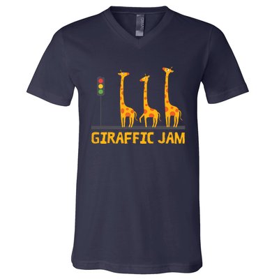 Giraffic Jam Shirts For Who Loves Giraffes V-Neck T-Shirt