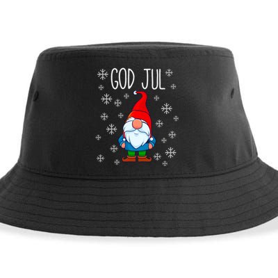 God Jul Swedish Tomte Gnome Scandinavian Merry Christmas Sustainable Bucket Hat