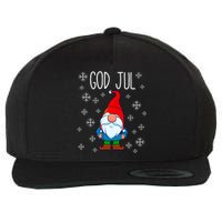 God Jul Swedish Tomte Gnome Scandinavian Merry Christmas Wool Snapback Cap