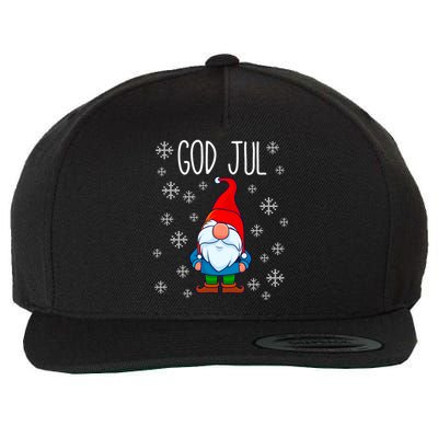 God Jul Swedish Tomte Gnome Scandinavian Merry Christmas Wool Snapback Cap