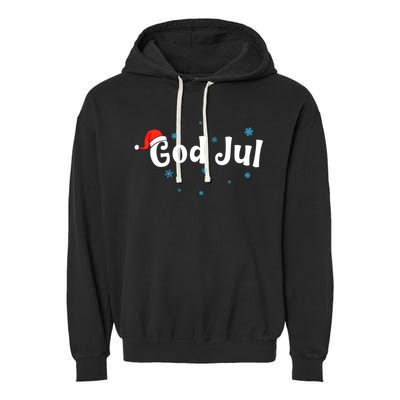 God Jul Swedish Christmas Gift Garment-Dyed Fleece Hoodie