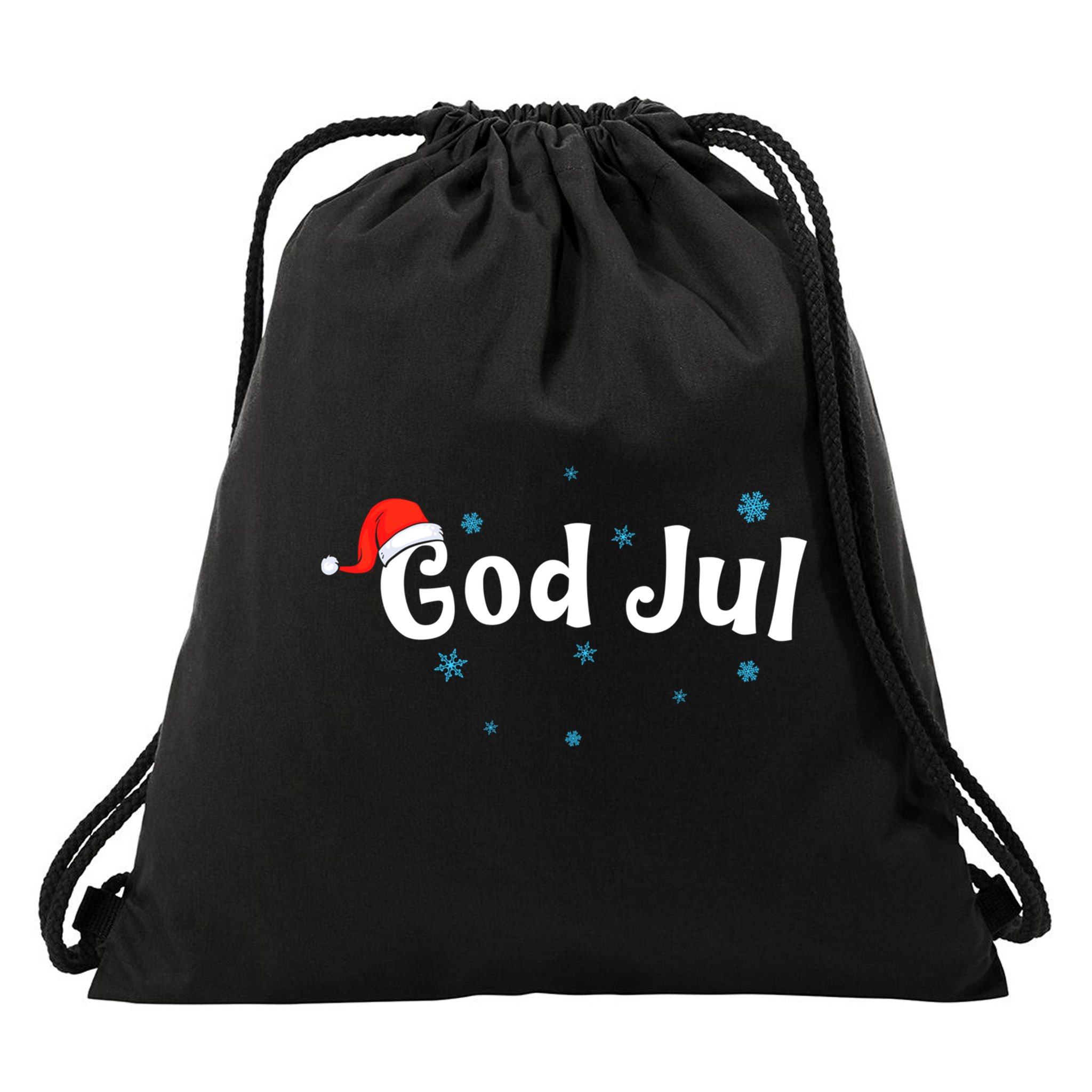 God Jul Swedish Christmas Gift Drawstring Bag