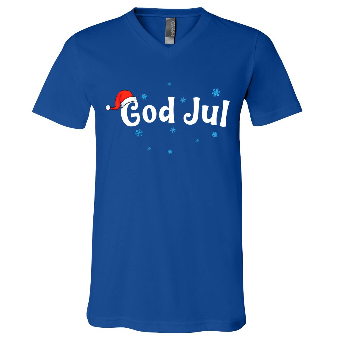 God Jul Swedish Christmas Gift V-Neck T-Shirt