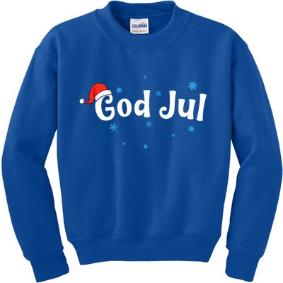 God Jul Swedish Christmas Gift Kids Sweatshirt