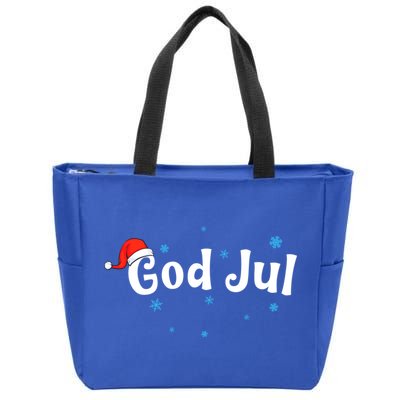 God Jul Swedish Christmas Gift Zip Tote Bag