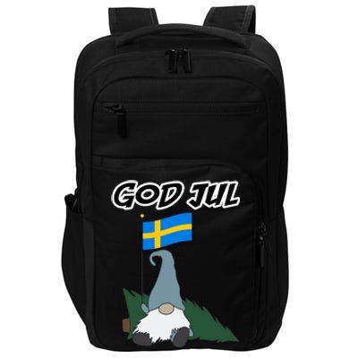 God Jul Scandinavian Swedish Merry Christmas Gnome Long Sleeve Impact Tech Backpack