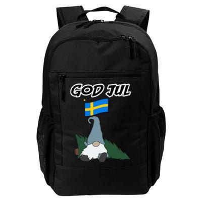 God Jul Scandinavian Swedish Merry Christmas Gnome Long Sleeve Daily Commute Backpack