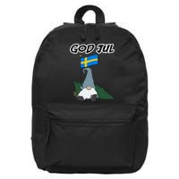 God Jul Scandinavian Swedish Merry Christmas Gnome Long Sleeve 16 in Basic Backpack