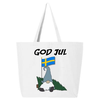 God Jul Scandinavian Swedish Merry Christmas Gnome Long Sleeve 25L Jumbo Tote