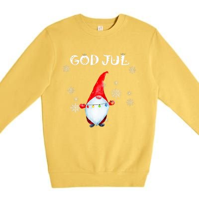 God Jul Scandinavian Swedish Merry Christmas Gnome Premium Crewneck Sweatshirt