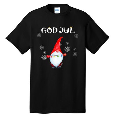 God Jul Scandinavian Swedish Merry Christmas Gnome Tall T-Shirt