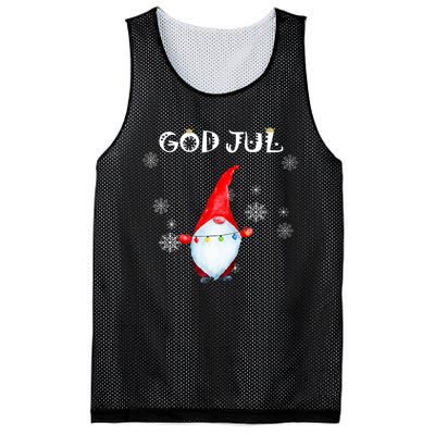 God Jul Scandinavian Swedish Merry Christmas Gnome Mesh Reversible Basketball Jersey Tank