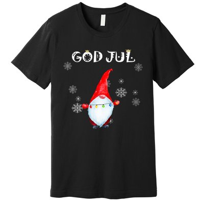 God Jul Scandinavian Swedish Merry Christmas Gnome Premium T-Shirt