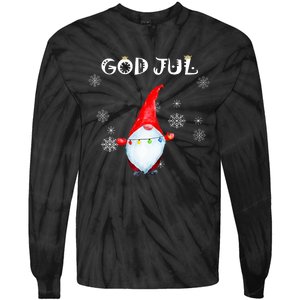 God Jul Scandinavian Swedish Merry Christmas Gnome Tie-Dye Long Sleeve Shirt