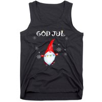 God Jul Scandinavian Swedish Merry Christmas Gnome Tank Top