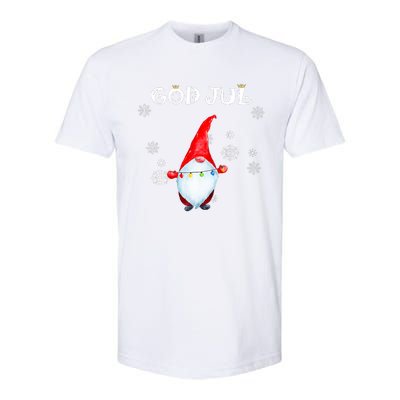 God Jul Scandinavian Swedish Merry Christmas Gnome Softstyle® CVC T-Shirt