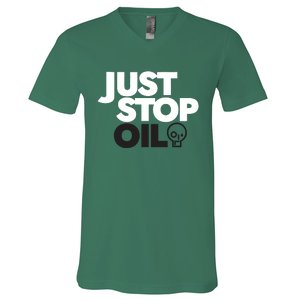 Groom Just Stop Oil V-Neck T-Shirt