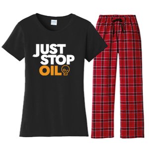 Groom Just Stop Oil Women's Flannel Pajama Set