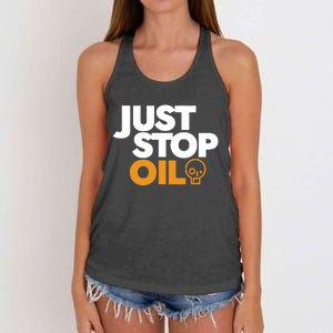 Groom Just Stop Oil Women's Knotted Racerback Tank