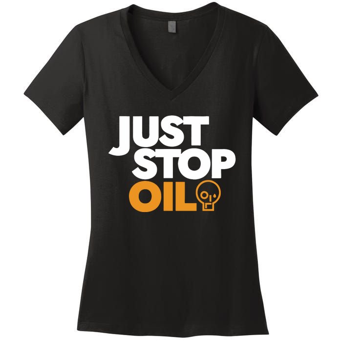 Groom Just Stop Oil Women's V-Neck T-Shirt