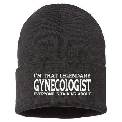 Gynecologist Job Title Employee Funny Worker Gynecologist Sustainable Knit Beanie