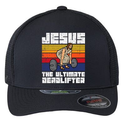 Gym Jesus Ultimate Deadlifter Christian Workout Flexfit Unipanel Trucker Cap