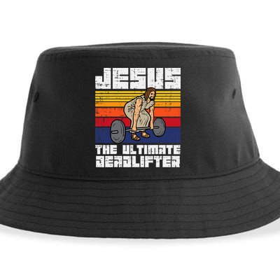 Gym Jesus Ultimate Deadlifter Christian Workout Sustainable Bucket Hat