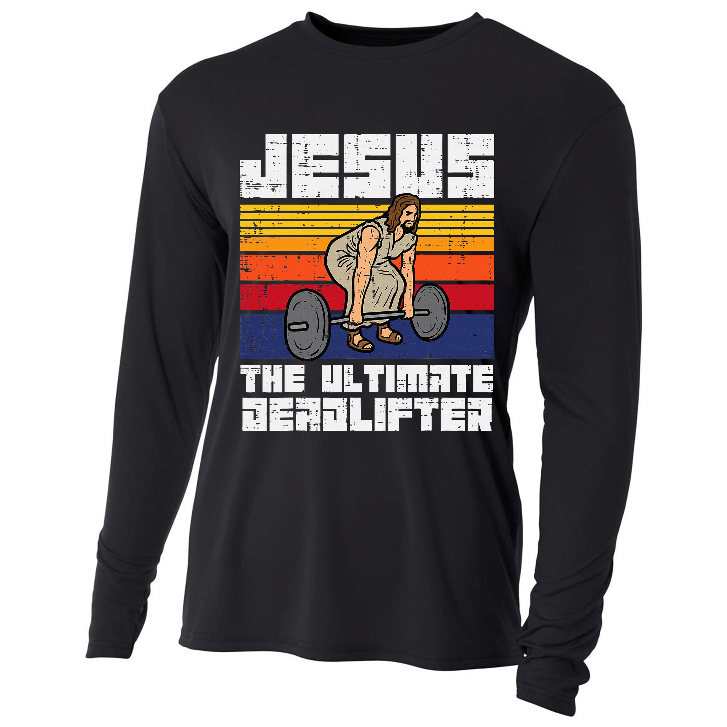 Gym Jesus Ultimate Deadlifter Christian Workout Cooling Performance Long Sleeve Crew