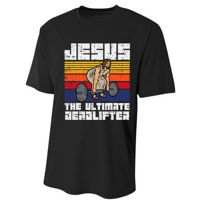 Gym Jesus Ultimate Deadlifter Christian Workout Performance Sprint T-Shirt