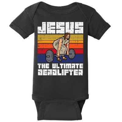 Gym Jesus Ultimate Deadlifter Christian Workout Baby Bodysuit