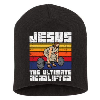 Gym Jesus Ultimate Deadlifter Christian Workout Short Acrylic Beanie