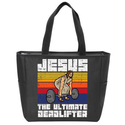 Gym Jesus Ultimate Deadlifter Christian Workout Zip Tote Bag