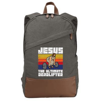 Gym Jesus Ultimate Deadlifter Christian Workout Cotton Canvas Backpack
