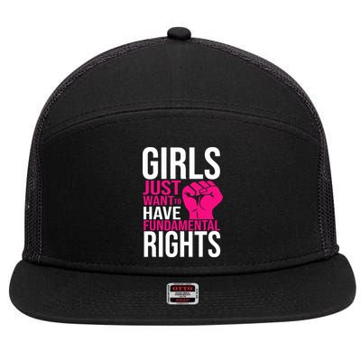 Girl  Just Want To Have Fundamental Rights 7 Panel Mesh Trucker Snapback Hat