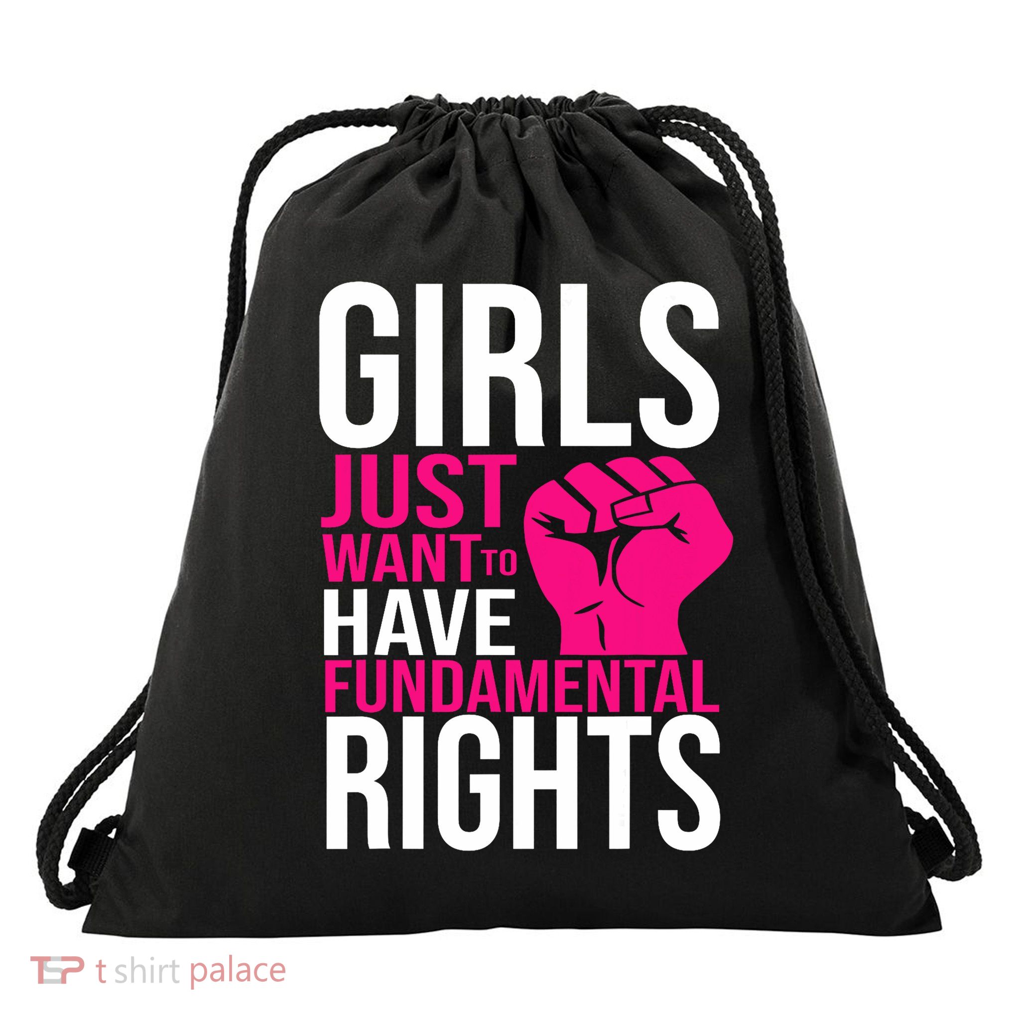 Girl  Just Want To Have Fundamental Rights Drawstring Bag