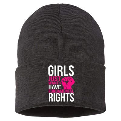 Girl  Just Want To Have Fundamental Rights Sustainable Knit Beanie