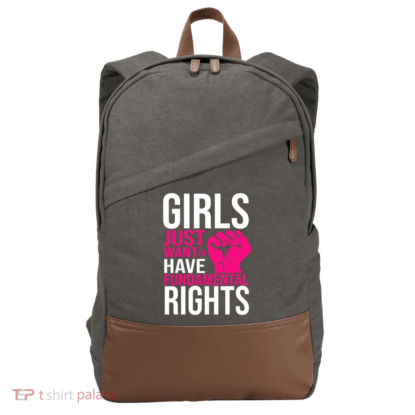 Girl  Just Want To Have Fundamental Rights Cotton Canvas Backpack