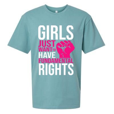 Girl  Just Want To Have Fundamental Rights Sueded Cloud Jersey T-Shirt