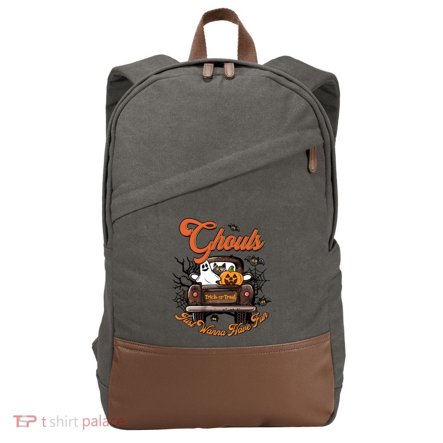 Ghouls Just Wanna Have Fun Witch Halloween Cotton Canvas Backpack