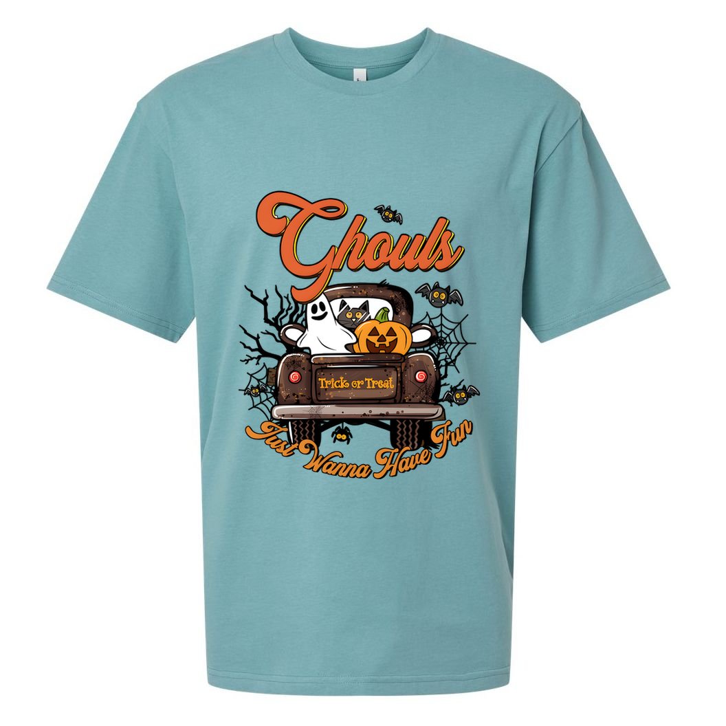 Ghouls Just Wanna Have Fun Witch Halloween Sueded Cloud Jersey T-Shirt