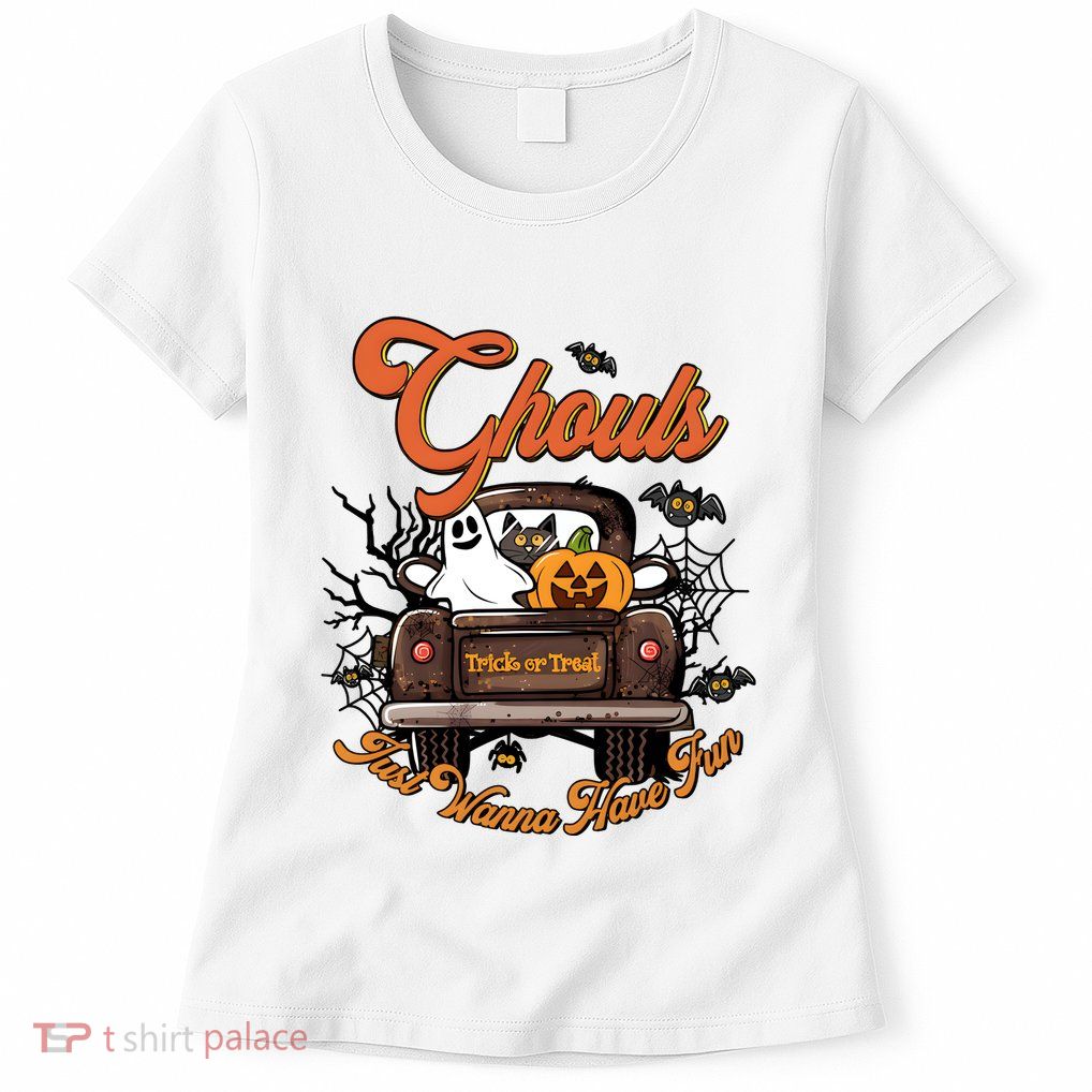 Ghouls Just Wanna Have Fun Witch Halloween Womens T-Shirt